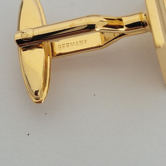 Nina Ricci NR French Cufflinks Set Gold Silver Tone Logo Rectangle Box New Retro - Picture 5 of 6